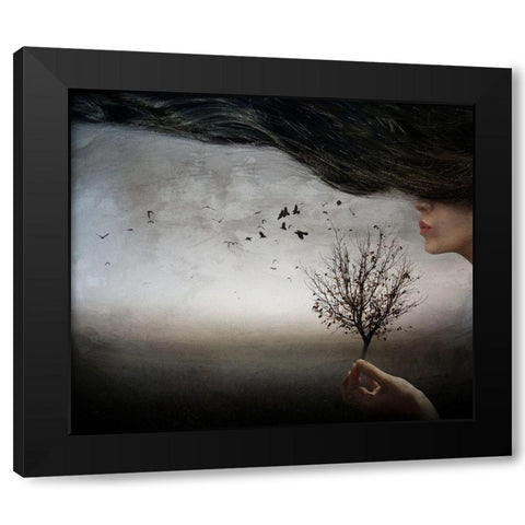 Autumn mood Black Modern Wood Framed Art Print by Jordanova, Elisaveta