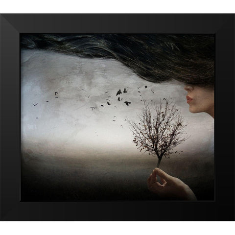 Autumn mood Black Modern Wood Framed Art Print by Jordanova, Elisaveta