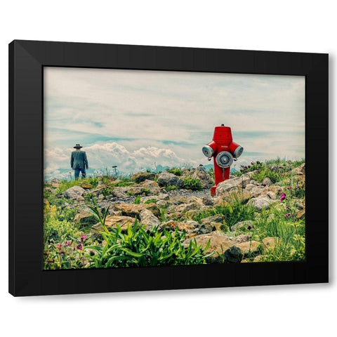homesick Black Modern Wood Framed Art Print with Double Matting by Ambra