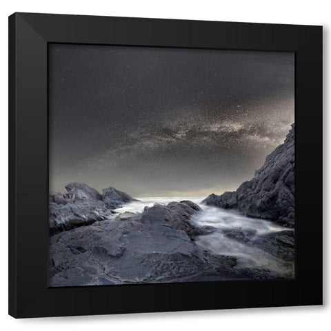 Where is the moon Black Modern Wood Framed Art Print by Hristov, Stoyan