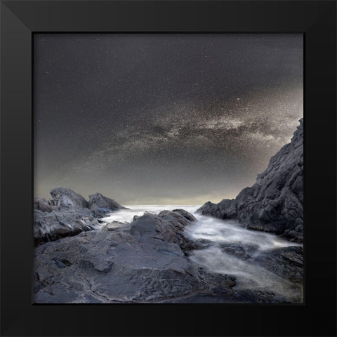 Where is the moon Black Modern Wood Framed Art Print by Hristov, Stoyan