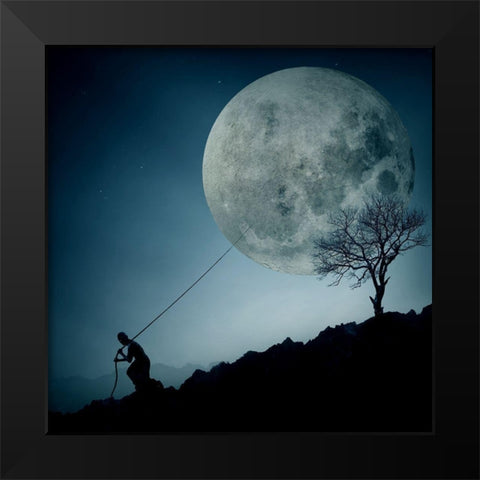 the Dreamer Black Modern Wood Framed Art Print by Toto, Final