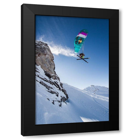 No Fear pilote Antoine Montant Black Modern Wood Framed Art Print by Shu, Tristan