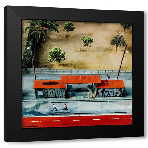 paint it red Black Modern Wood Framed Art Print with Double Matting by Ambra