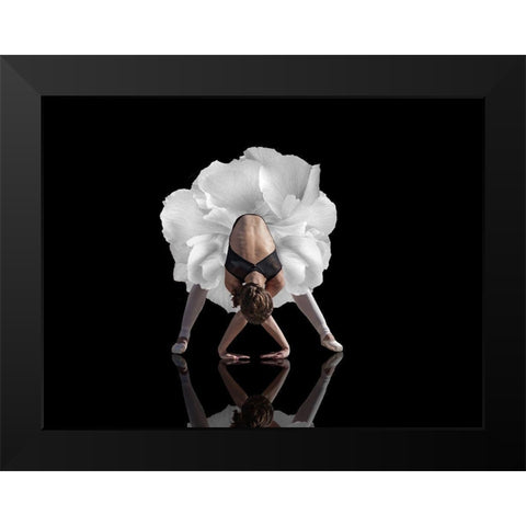 Dance Black Modern Wood Framed Art Print by Natalia