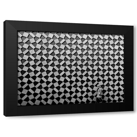 Pattern Black Modern Wood Framed Art Print by Tajima, Koji