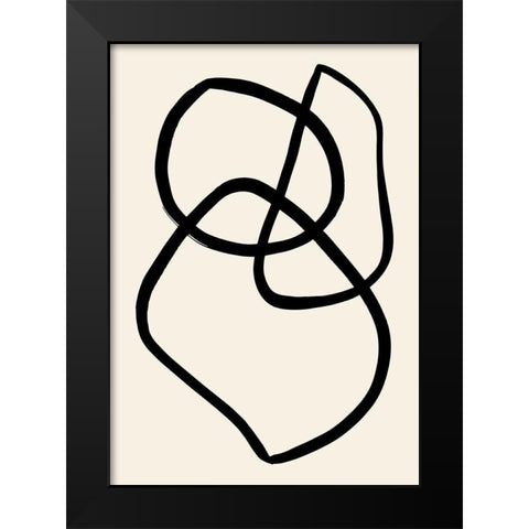 Black Lines 03 Black Modern Wood Framed Art Print by Artographie Studio