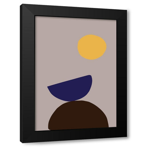 Organic Shapes 07 Black Modern Wood Framed Art Print by Artographie Studio