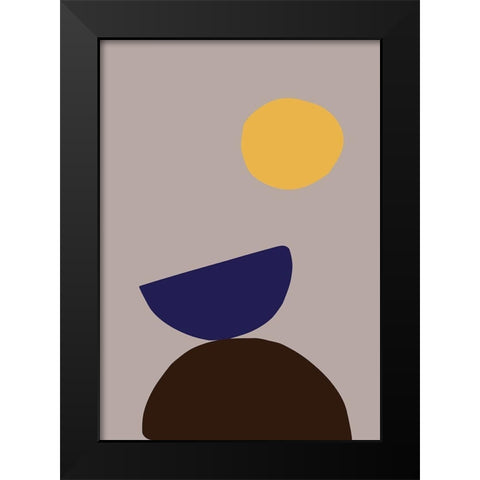 Organic Shapes 07 Black Modern Wood Framed Art Print by Artographie Studio