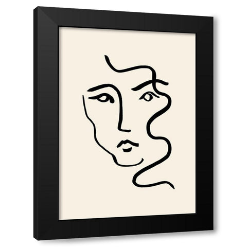 Portrait 01 Black Modern Wood Framed Art Print by Artographie Studio