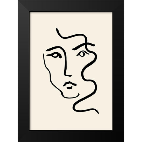 Portrait 01 Black Modern Wood Framed Art Print by Artographie Studio