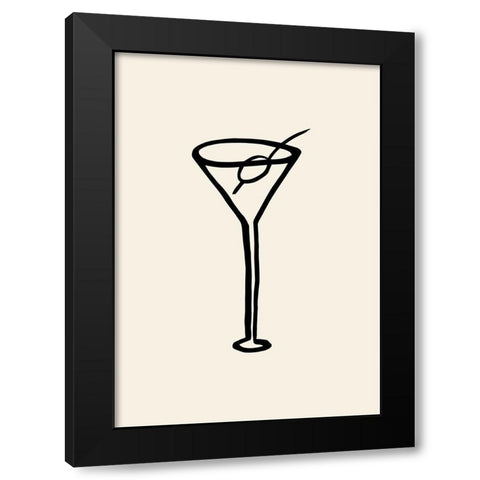 Shaken, Not Stirred Black Modern Wood Framed Art Print by Artographie Studio