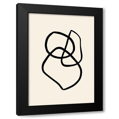 Shape 01 Black Modern Wood Framed Art Print with Double Matting by Artographie Studio