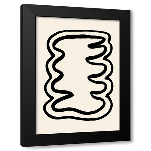 Shape 06 Black Modern Wood Framed Art Print with Double Matting by Artographie Studio