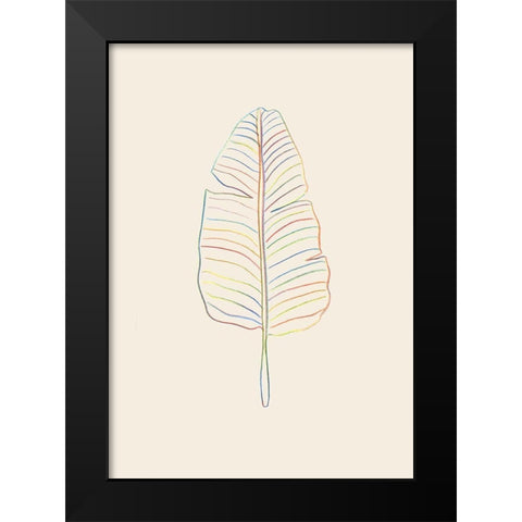 Banana Rainbow Leaf Black Modern Wood Framed Art Print by Artographie Studio