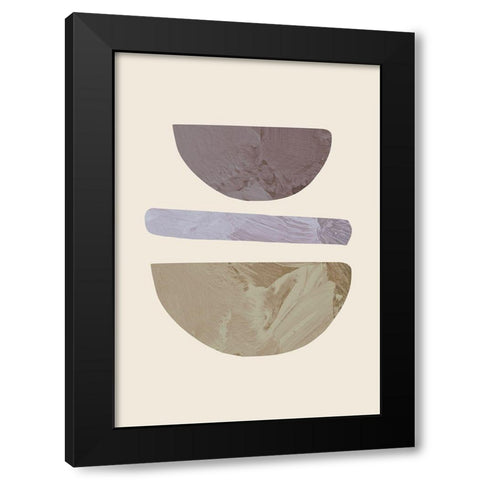 Collage 01 Black Modern Wood Framed Art Print with Double Matting by Artographie Studio