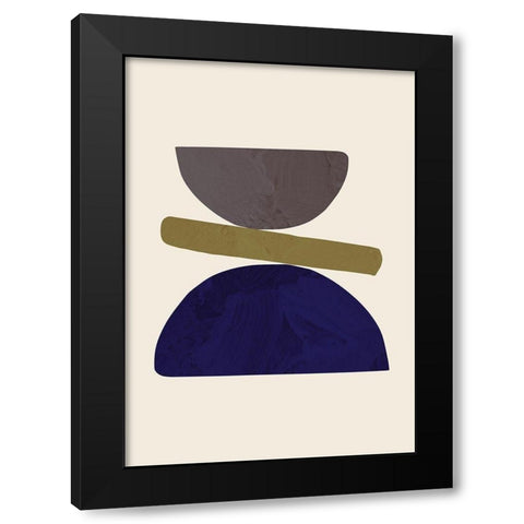 Collage 05 Black Modern Wood Framed Art Print with Double Matting by Artographie Studio