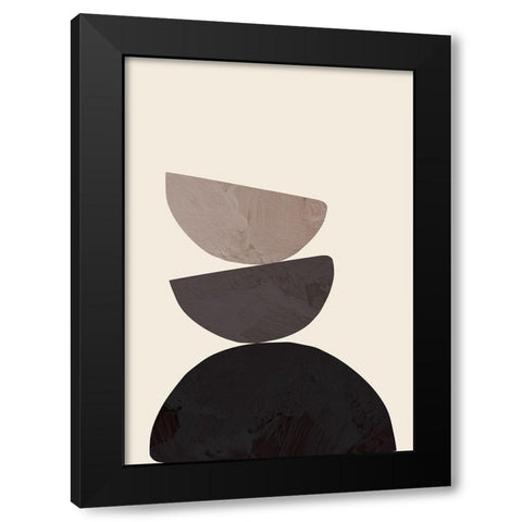 Collage 07 Black Modern Wood Framed Art Print with Double Matting by Artographie Studio