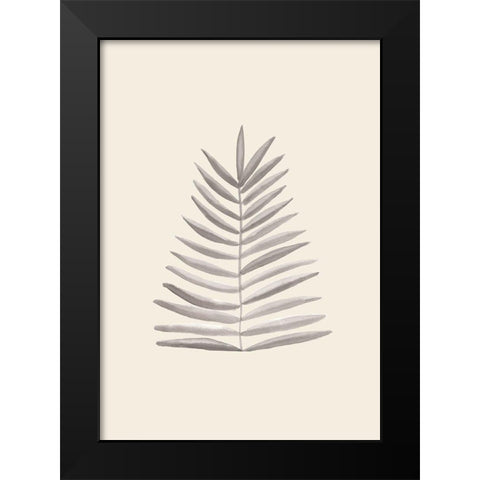 Palm Leaf Ink Black Modern Wood Framed Art Print by Artographie Studio