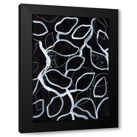 Tangled Black Modern Wood Framed Art Print by Artographie Studio