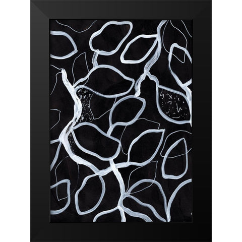 Tangled Black Modern Wood Framed Art Print by Artographie Studio