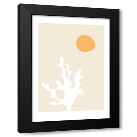 Seaweed Black Modern Wood Framed Art Print with Double Matting by Artographie Studio