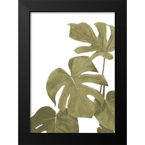 Monstera Golden 02 Black Modern Wood Framed Art Print by Artographie Studio