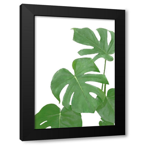Monstera Green 03 Black Modern Wood Framed Art Print by Artographie Studio