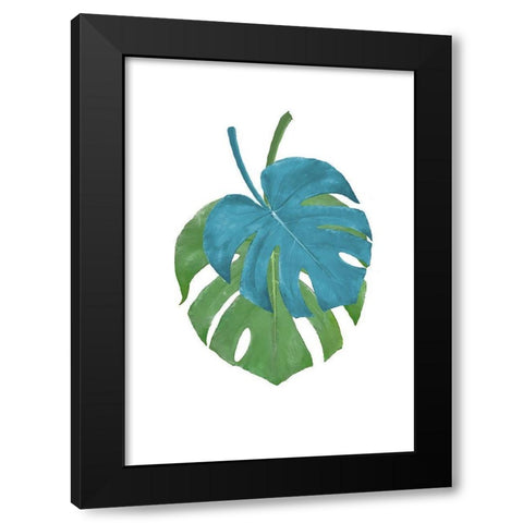 Monstera Duo 01 Black Modern Wood Framed Art Print by Artographie Studio