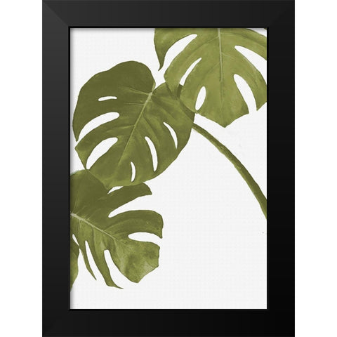 Golden Monstera 01 Black Modern Wood Framed Art Print by Artographie Studio