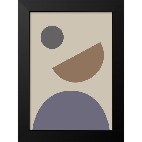 Geometrical Shapes Black Modern Wood Framed Art Print by Artographie Studio