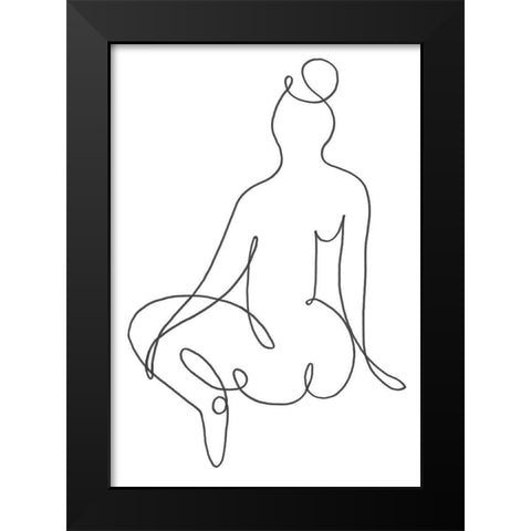 Sitting Down 01 Black Modern Wood Framed Art Print by Artographie Studio