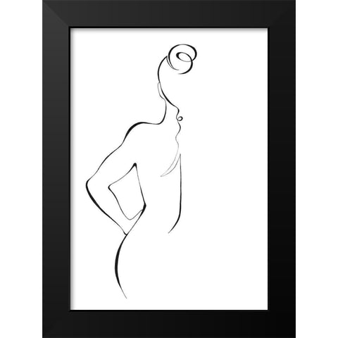 Body Lines Black Modern Wood Framed Art Print by Artographie Studio