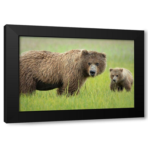Me and Ma Black Modern Wood Framed Art Print by Doyle, Renee