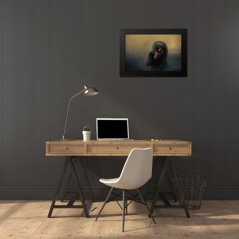 When the going gets tough Black Modern Wood Framed Art Print by Larsen, Jorun