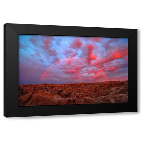 Symphany over Badlands Black Modern Wood Framed Art Print with Double Matting by Fan, John