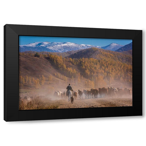 Road dust Black Modern Wood Framed Art Print with Double Matting by Rosenfeld, Haim