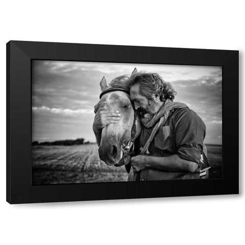 Shared Sorrow Black Modern Wood Framed Art Print by Mete, Gilcan