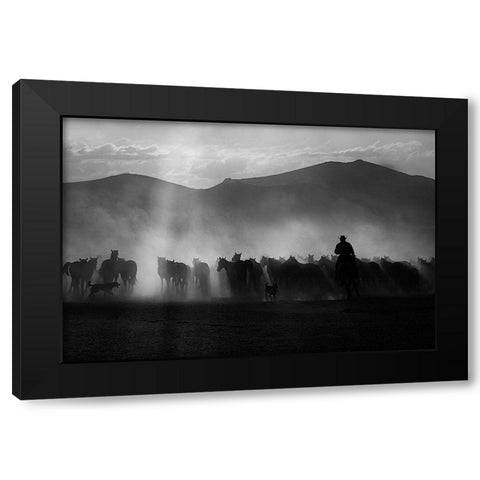 Cowboy Black Modern Wood Framed Art Print with Double Matting by Basa, Emine