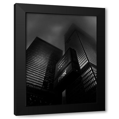 Downtown Toronto Fogfest No 15 Black Modern Wood Framed Art Print with Double Matting by Carson, Brian