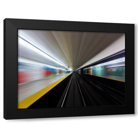 Toronto Subway System Speed No 2 Black Modern Wood Framed Art Print by Carson, Brian