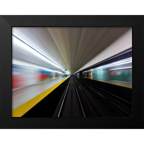 Toronto Subway System Speed No 2 Black Modern Wood Framed Art Print by Carson, Brian