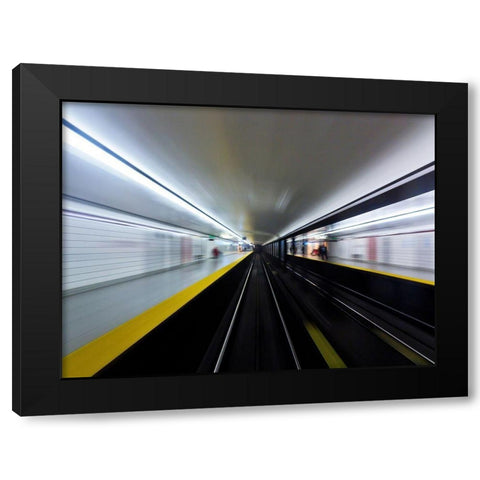 Toronto Subway System Speed No 3 Black Modern Wood Framed Art Print by Carson, Brian