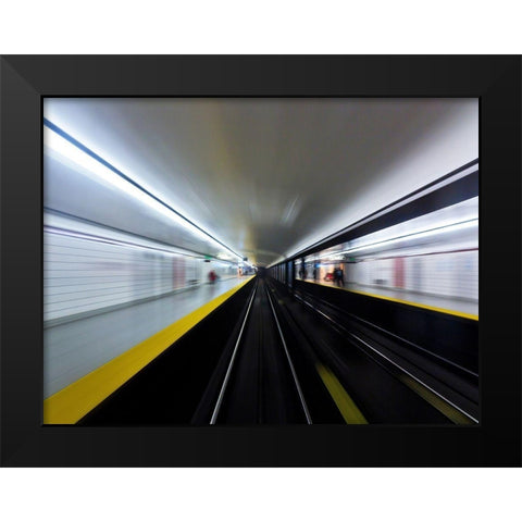 Toronto Subway System Speed No 3 Black Modern Wood Framed Art Print by Carson, Brian