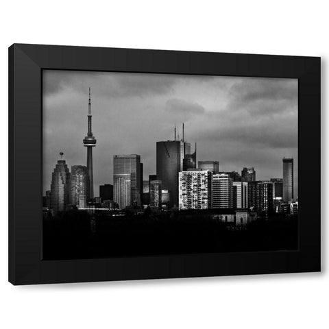 Toronto Skyline from the Pape Bridge No 3 Black Modern Wood Framed Art Print by Carson, Brian