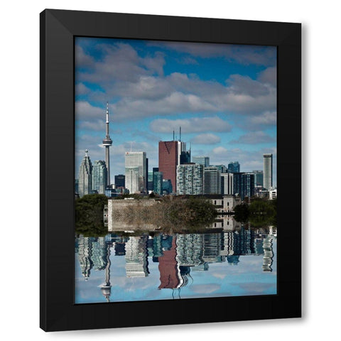 Toronto Skyline Reflection Black Modern Wood Framed Art Print by Carson, Brian