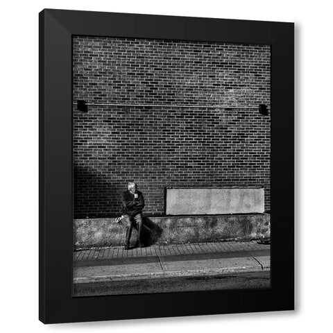 Waiting for a Street Car Black Modern Wood Framed Art Print with Double Matting by Carson, Brian