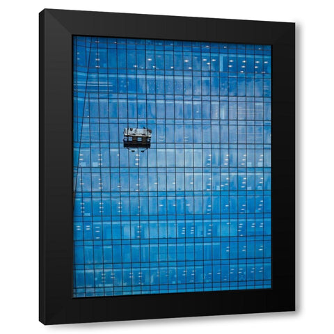 Window Washing No 9 Color Black Modern Wood Framed Art Print with Double Matting by Carson, Brian