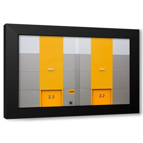 Yellow Mirror Black Modern Wood Framed Art Print by Niezen, Jan