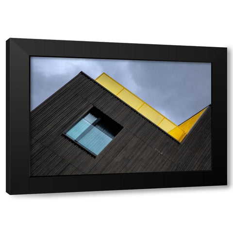 The yellow balcony Black Modern Wood Framed Art Print with Double Matting by Van den, Jef